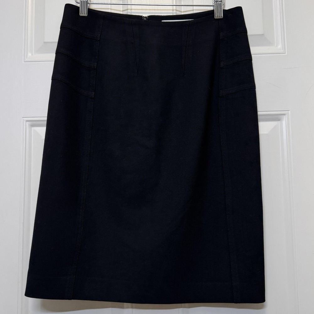 Diane von Furstenberg Womens Pencil Skirt 4 Black Brook Tiered Seam Professional